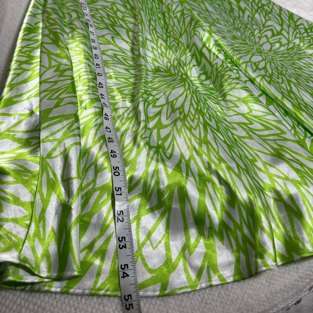 Morgan & Co Vintage Y2K Prom Gown Lime Green Silver 1 Shoulder Embellished 9/10 - Picture 12 of 12